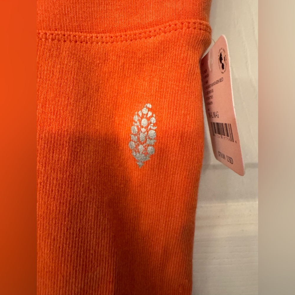 Free People Movement Mandarin Red Orange W/Drawstring Leggings Size Medium/Large - Picture 10 of 13